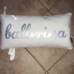 Pink and White “Ballerina” throw pillow